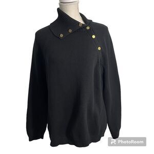 Charter Club Black Knit Cowl Neck Sweater Women’s Size XL